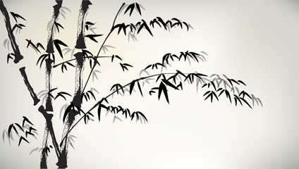 Fototapeta premium ink painted bamboo