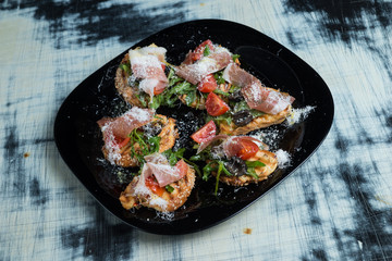 Delicious appetizer canapes