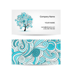 Set of business cards design with art tree