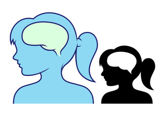 Girl's head and brain