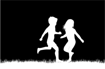 children silhouettes