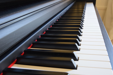 Piano keyboard closeup - 74005817