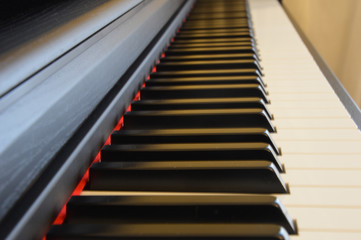 Full Piano keyboard closeup