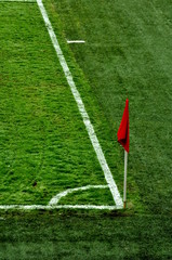 Corner flag an a soccer field