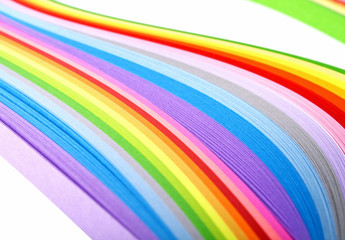 Paper strips in rainbow colors