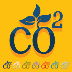 Flat design: co2 sign dioxide