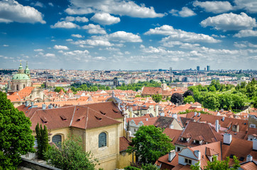 Praga widok na miasto - obrazy, fototapety, plakaty