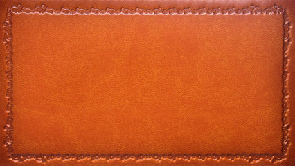 Brown leather label
