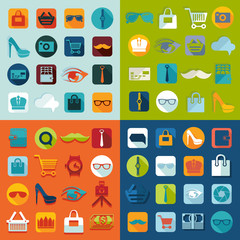 Set of fashion flat icons