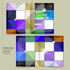 colorful geometric style half-fold brochure