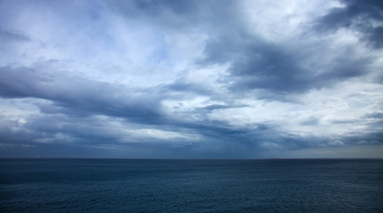 Naklejka na ściany i meble dramatic stormy sky over the ocean - Canary Islands, storm of no