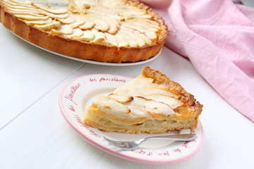 Piece of fresh homemade apple cake