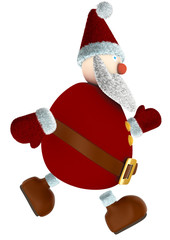 running 3D Santa Claus isolated on white
