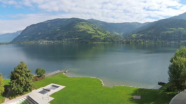 aeral view on Zeller see lake  near Zell am See