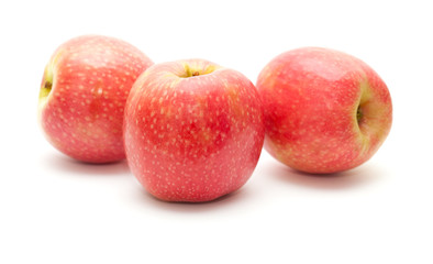 pink apples isolated