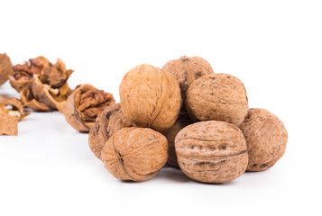 Close up of walnuts.