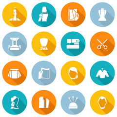 Clothes Designer Icons Flat