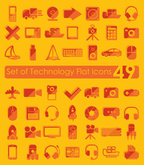 Set of technology flat icons