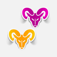 realistic design element: head of the ram