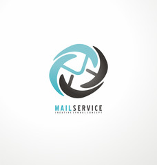 Mail service abstract logo design template