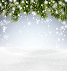 Christmas background with snow.