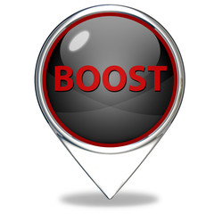 Boost pointer icon on white background