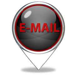 E-mail pointer icon on white background