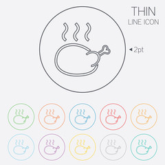 Chicken sign icon. Hen bird meat symbol.