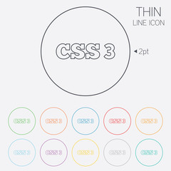 CSS3 sign icon. Cascading Style Sheets symbol.