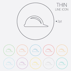 Hard hat sign icon. Construction helmet symbol.