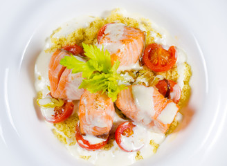 Delicious salmon salad