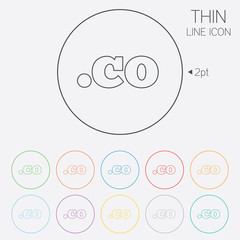 Domain CO sign icon. Top-level internet domain