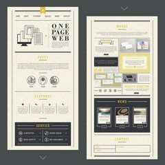 retro one page website template design