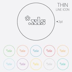 Excel file document icon. Download xls button.