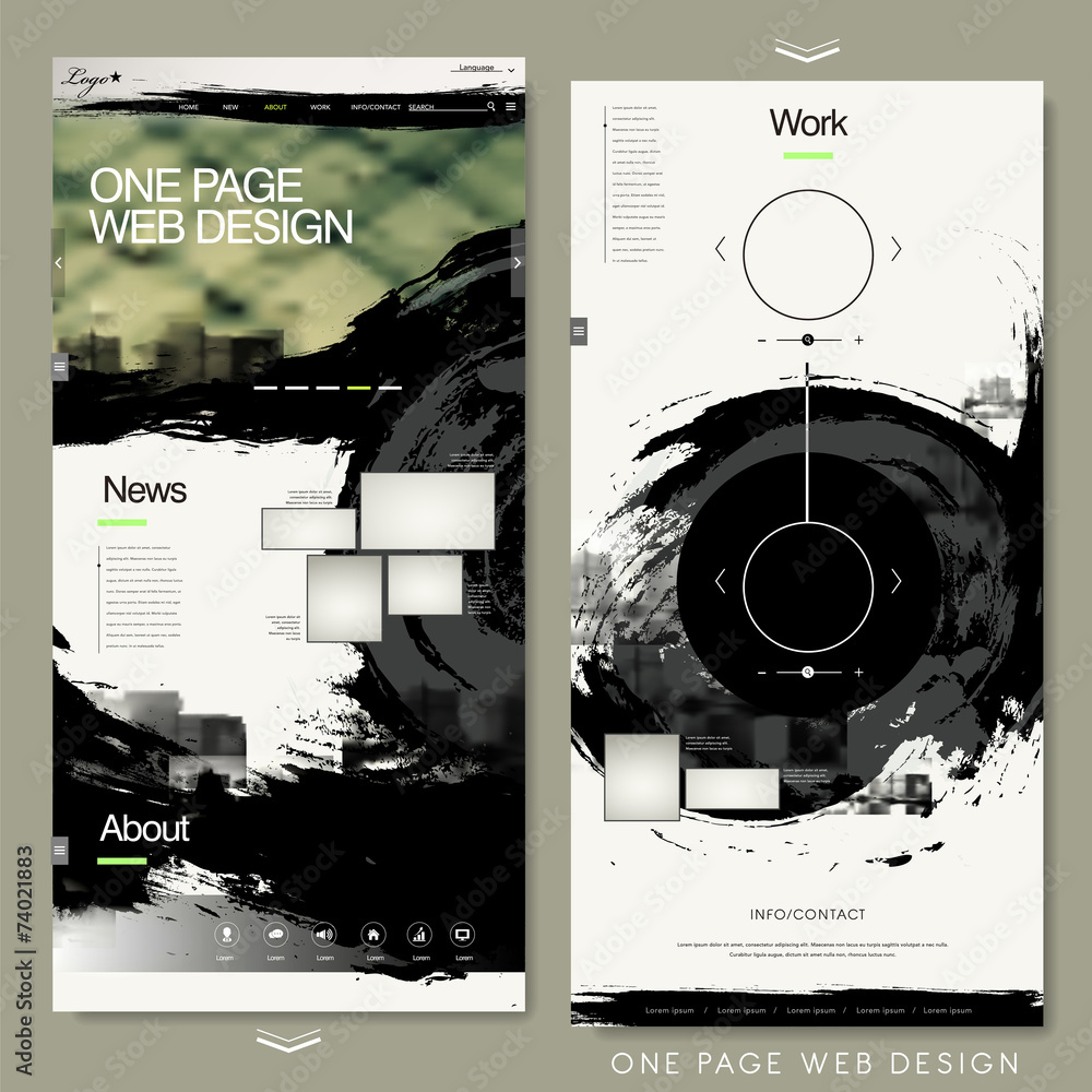 Canvas Prints calligraphy one page website template
