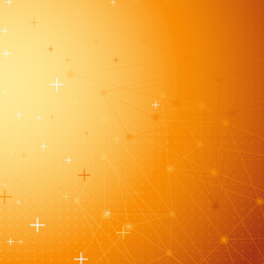Orange net connection dot abstract background