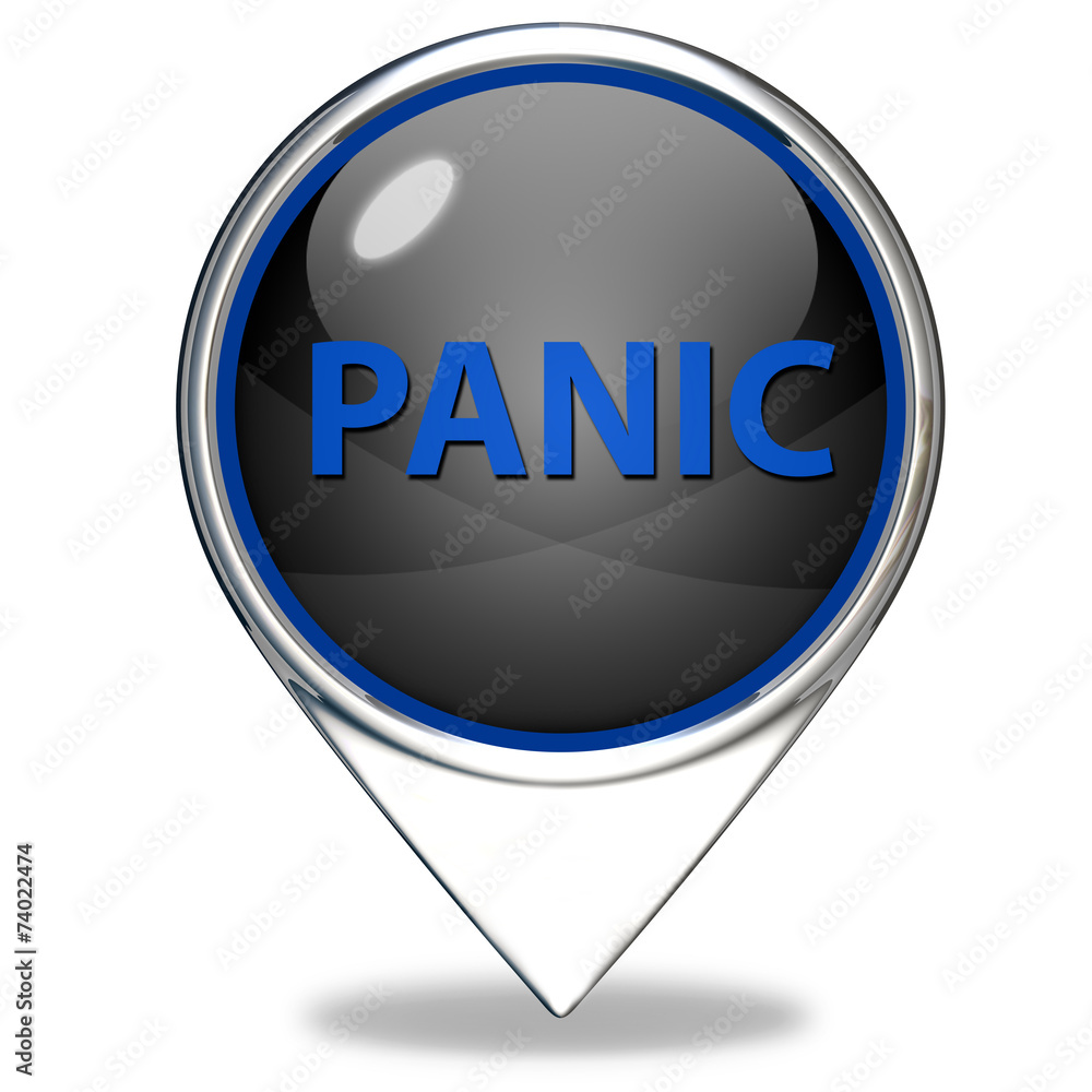 Wall mural panic pointer icon on white background