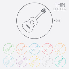 Acoustic guitar sign icon. Music symbol.