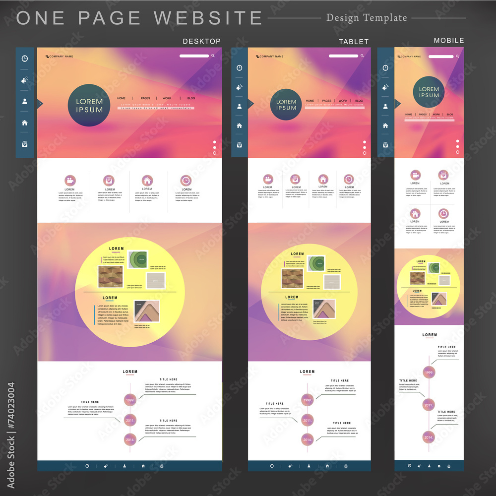 Canvas Prints romantic one page website template design