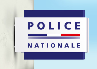 Fototapeta premium Police Nationale - Panneau