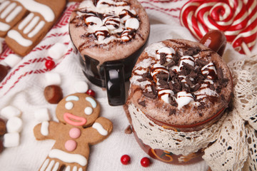 two cups of cocoa
