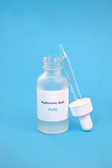 Hyaluronic acid in a bottle with pipette