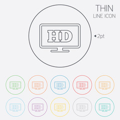 HD widescreen tv. High-definition symbol.