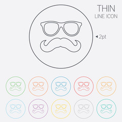 Mustache and Glasses sign icon. Hipster symbol.