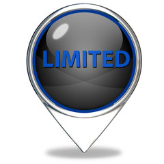 Limited pointer icon on white background