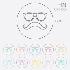 Mustache and Glasses sign icon. Hipster symbol.
