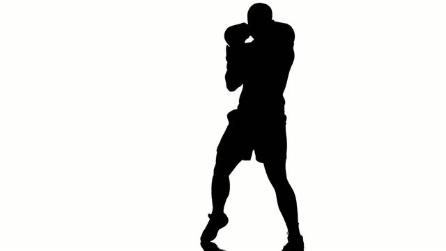 one caucasian man exercising boxing boxer  workout fitness in