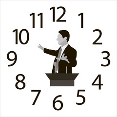 Speaker on the background of dial hours © derdy