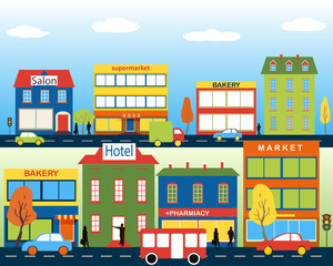 Small town with small and medium business © derdy