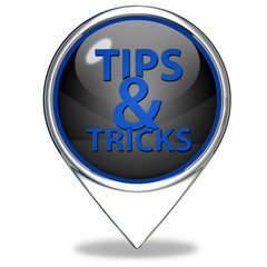 Tips & tricks pointer icon on white background